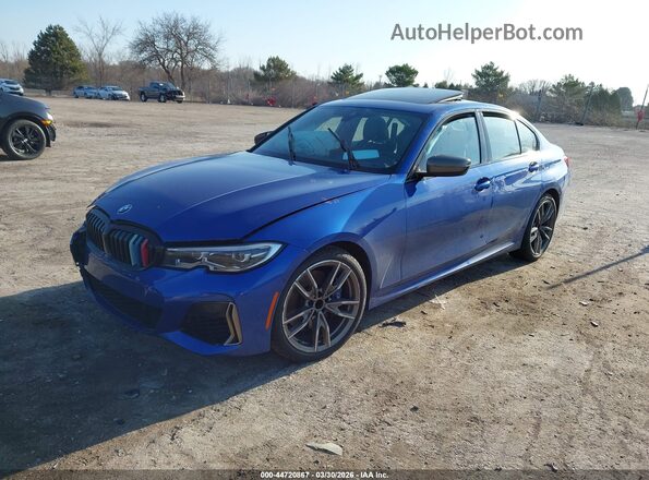 WBA5U9C0XLFJ00566 2020 BMW M3 Синий Передняя левая четверть