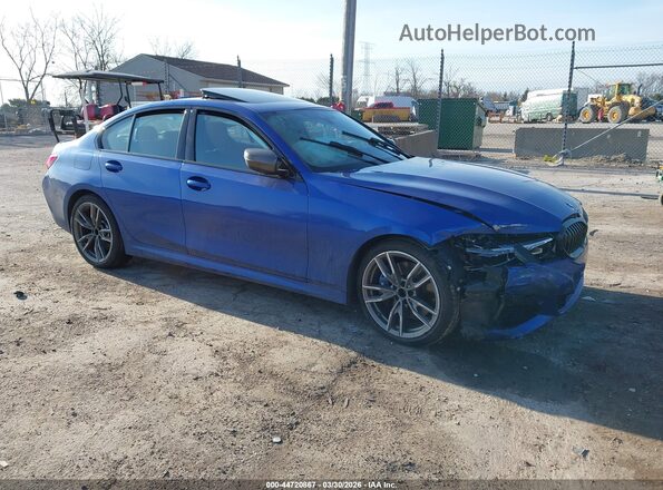 WBA5U9C0XLFJ00566 2020 BMW M3 Синий Передняя правая четверть