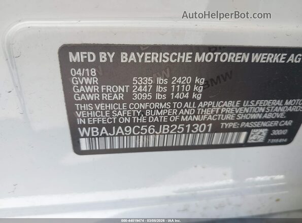 WBAJA9C56JB251301 2018 BMW OTHER White Widok komory silnika