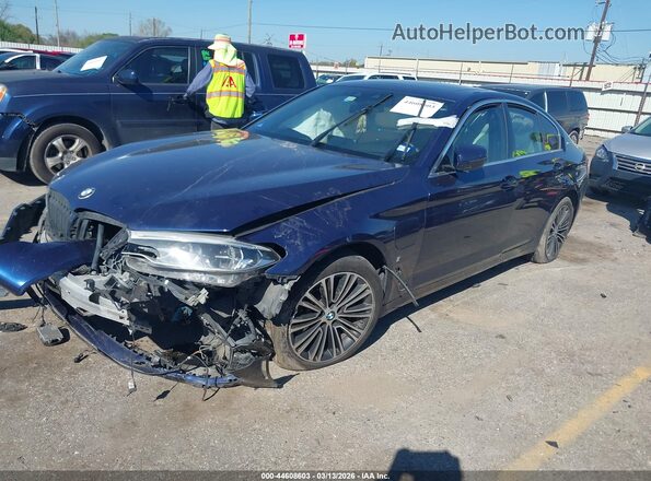 WBAJA9C5XKB392454 2019 BMW 5 SERIES Синий Передняя левая четверть