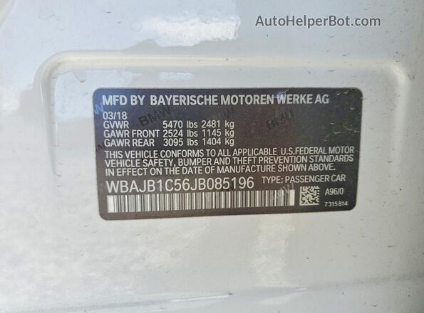 WBAJB1C56JB085196 2018 BMW 5 SERIES Белый Вид подкапотного пространства