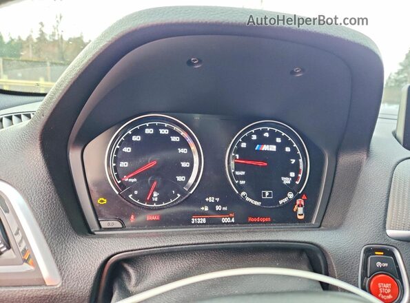 WBS2U7C54K7D32476 2019 BMW M2 Серебряный Вид щитка приборов