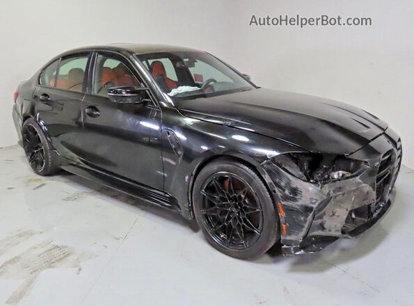 WBS33AY01MFK86175 2021 BMW M3 Черный Передняя левая четверть