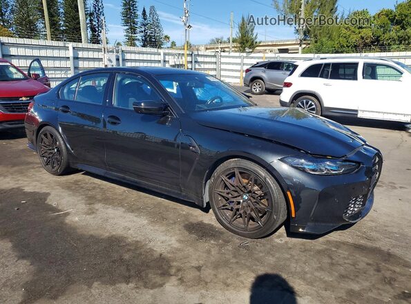WBS33AY05RFS16864 2024 BMW M3 Черный Передняя правая четверть