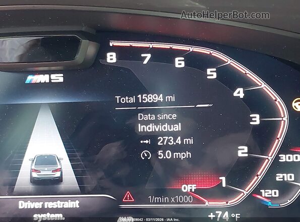 WBS83CH00PCL73119 2023 BMW M5 Gray 
