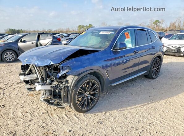 WBX47DP01RN289631 2024 BMW X3 Синий Передняя левая четверть