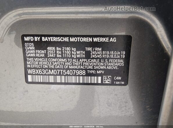 WBX63GM07T5407988 2026 BMW X2 Gray Engine compartment view