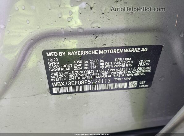 WBX73EF08P5Y24113 2023 BMW X1 Серебряный Вид подкапотного пространства