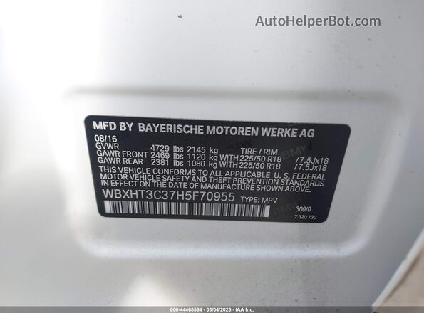 WBXHT3C37H5F70955 2017 BMW X1 Белый Вид подкапотного пространства