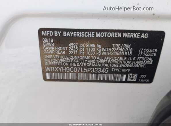 WBXYH9C07L5P33345 2020 BMW X2 Белый Вид подкапотного пространства