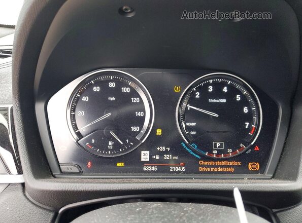 WBXYJ1C01L5R25768 2020 BMW X2 Black Instrument cluster view
