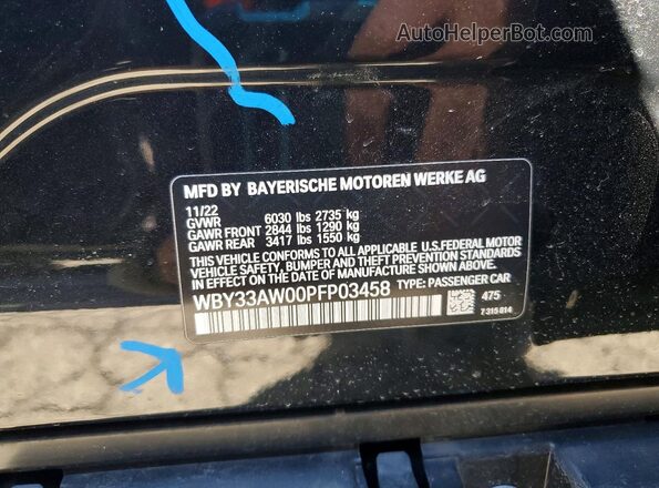 WBY33AW00PFP03458 2023 BMW I4 Black Engine compartment view