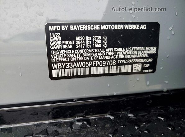 WBY33AW05PFP09708 2023 BMW I4 Gray Вид підкапотного простору