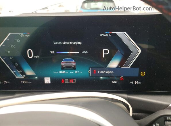 WBY33AW05PFP09708 2023 BMW I4 Gray Вид щитка приладів