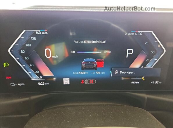 WBY33AW08NFM77487 2022 BMW I4 Black Вид щитка приладів