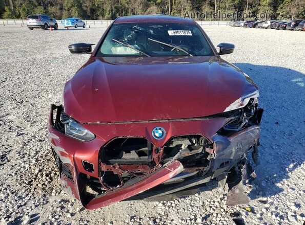 WBY33AW0XNFM84490 2022 BMW I4 Maroon Widok z przodu