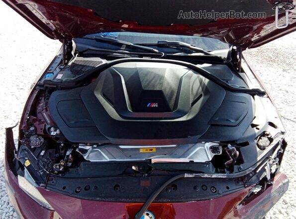 WBY33AW0XNFM84490 2022 BMW I4 Maroon Widok wnętrza z tyłu