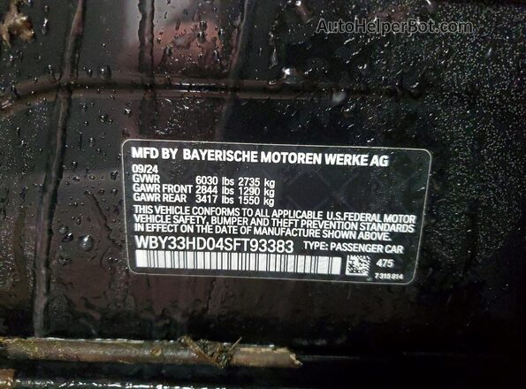 WBY33HD04SFT93383 2025 BMW I4 Черный Вид подкапотного пространства