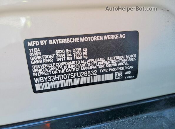 WBY33HD07SFU28532 2025 BMW I4 Белый Вид подкапотного пространства