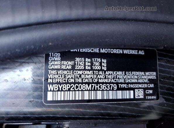 WBY8P2C08M7H36379 2021 BMW OTHER Black Vista del compartimento del motor