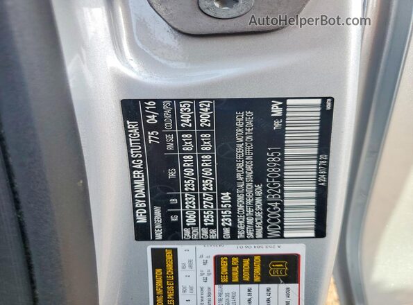 WDC0G4JB2GF089851 2016 MERCEDES-BENZ GLC-CLASS Silver Vista del compartimento del motor
