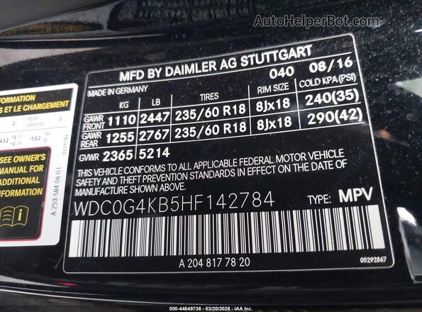 WDC0G4KB5HF142784 2017 MERCEDES-BENZ GLC 300 Black Widok komory silnika