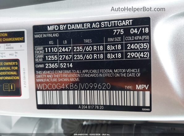 WDC0G4KB6JV099620 2018 MERCEDES-BENZ GLC 300 Серебряный Вид подкапотного пространства