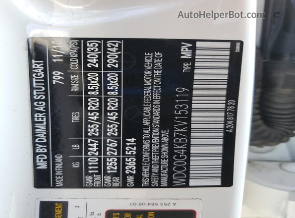 WDC0G4KB7KV153119 2019 MERCEDES-BENZ GLC-CLASS Белый Вид подкапотного пространства