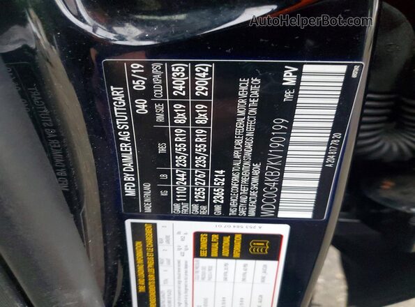 WDC0G4KB7KV190199 2019 MERCEDES-BENZ GLC-CLASS Black 360 interior view