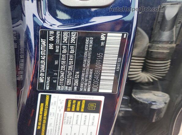 WDC0G4KB8JV099165 2018 MERCEDES-BENZ GLC-CLASS Синий Вид наклейки с VIN-кодом