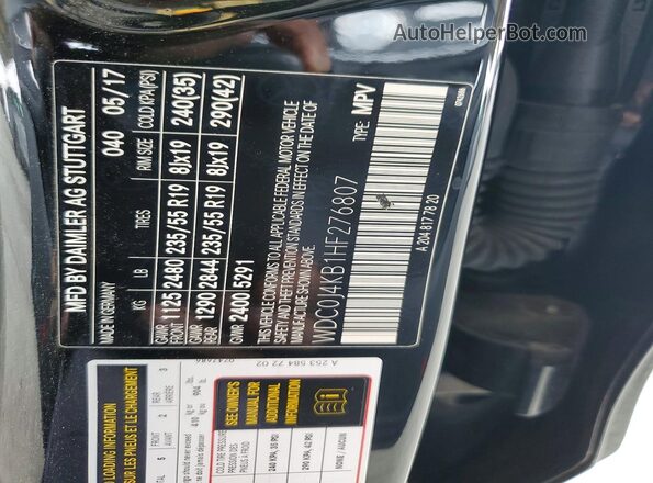 WDC0J4KB1HF276807 2017 MERCEDES-BENZ GLC-CLASS Black ძრავის განყოფილების ხედი