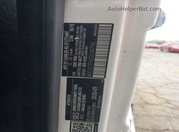 WDCYC7FF6GX244794 2016 MERCEDES-BENZ G-CLASS White Вид наклейки з VIN-кодом