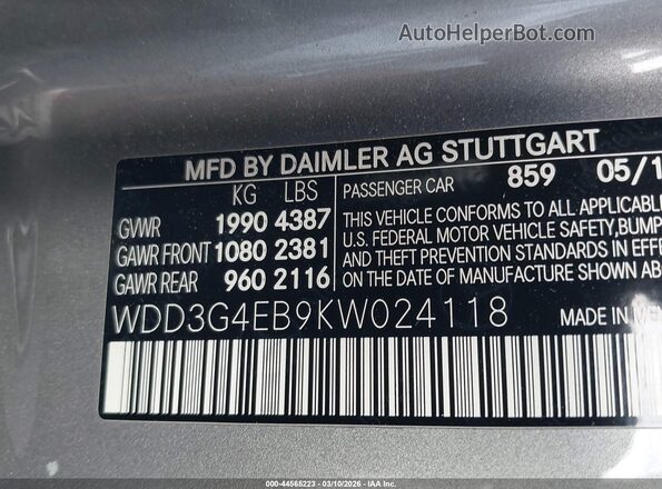 WDD3G4EB9KW024118 2019 MERCEDES-BENZ A 220 Beige ძრავის განყოფილების ხედი