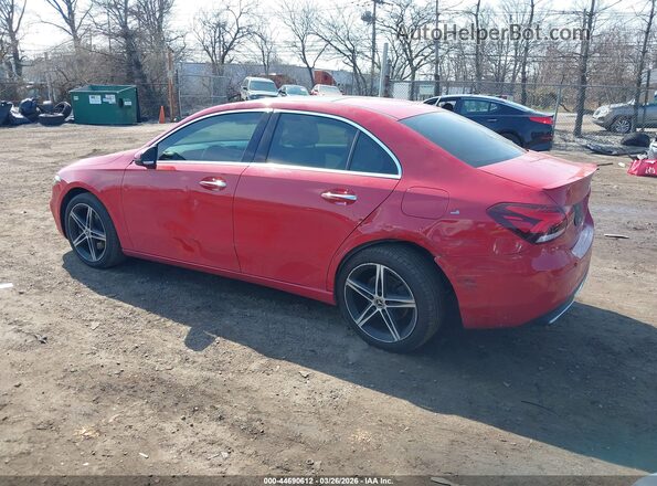 WDD3G4FB7KW019661 2019 MERCEDES-BENZ A 220 Красный Задняя левая четверть