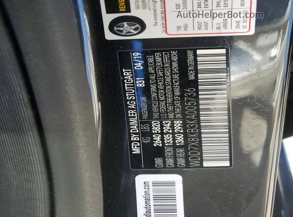 WDD7X8KB3KA005736 2019 MERCEDES-BENZ AMG Угольный Вид подкапотного пространства