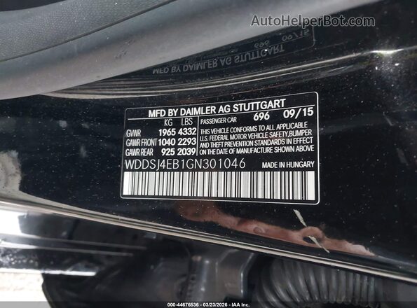 WDDSJ4EB1GN301046 2016 MERCEDES-BENZ CLA 250 Black Շարժիչի բաժամունքի տեսք
