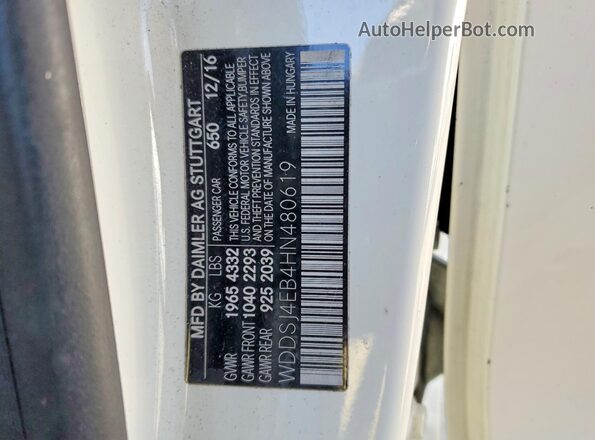WDDSJ4EB4HN480619 2017 MERCEDES-BENZ CLA-CLASS White ძრავის განყოფილების ხედი