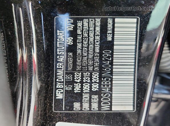 WDDSJ4EB5JN604290 2018 MERCEDES-BENZ CLA-CLASS Black Widok naklejki z numerem VIN