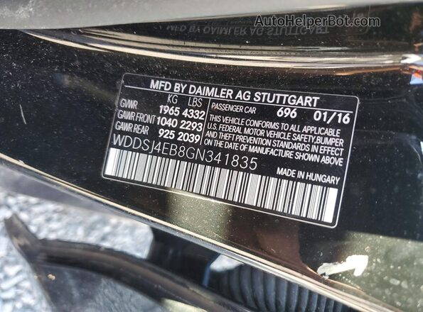 WDDSJ4EB8GN341835 2016 MERCEDES-BENZ CLA-CLASS Черный Вид подкапотного пространства