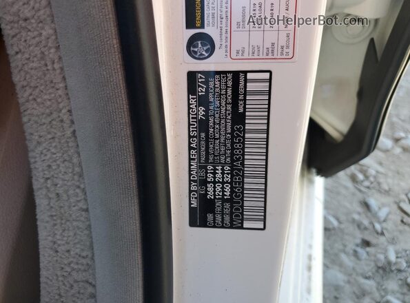 WDDUG6EB2JA388523 2018 MERCEDES-BENZ S White Widok komory silnika