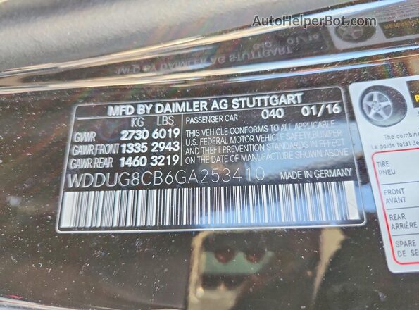 WDDUG8CB6GA253410 2016 MERCEDES-BENZ S Black Widok komory silnika