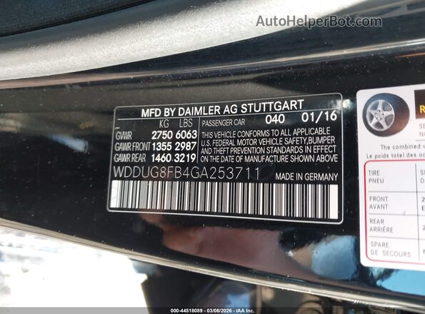 WDDUG8FB4GA253711 2016 MERCEDES-BENZ S-CLASS Черный Вид подкапотного пространства