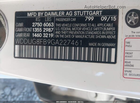 WDDUG8FB9GA227461 2016 MERCEDES-BENZ S-CLASS Белый Вид подкапотного пространства