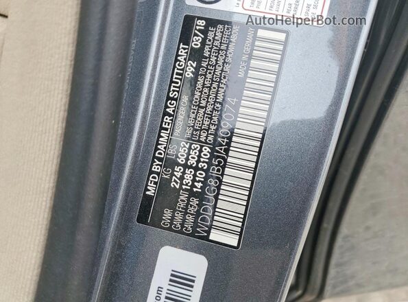 WDDUG8JB5JA409074 2018 MERCEDES-BENZ S Gray ძრავის განყოფილების ხედი