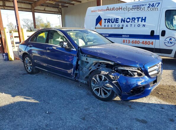 WDDWF4KB4HR259036 2017 MERCEDES-BENZ C Blue Przód prawy