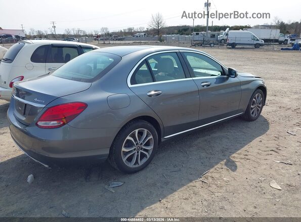 WDDWF4KBXJR389019 2018 MERCEDES-BENZ C-CLASS Серый Задняя правая четверть