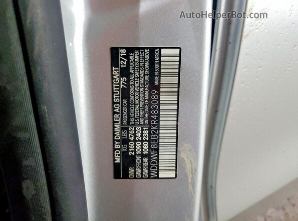 WDDWF8EB2KR483089 2019 MERCEDES-BENZ C Серебряный Вид подкапотного пространства