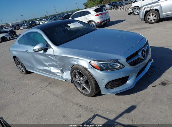 WDDWJ4JB6HF366624 2017 MERCEDES-BENZ C-CLASS Light Blue Передняя правая четверть