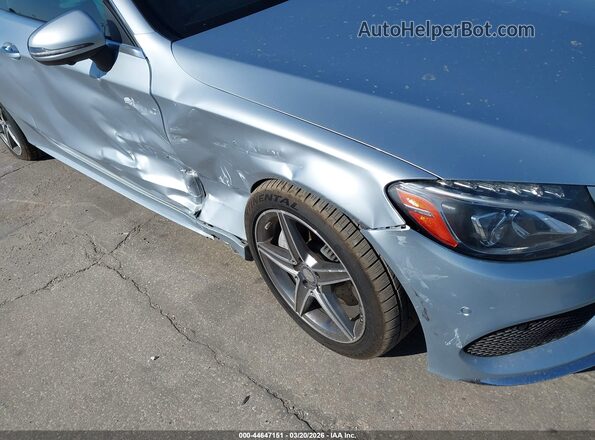 WDDWJ4JB6HF366624 2017 MERCEDES-BENZ C-CLASS Light Blue Вид спереди