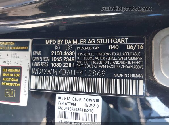 WDDWJ4KB6HF412869 2017 MERCEDES-BENZ C-CLASS Black Вид підкапотного простору
